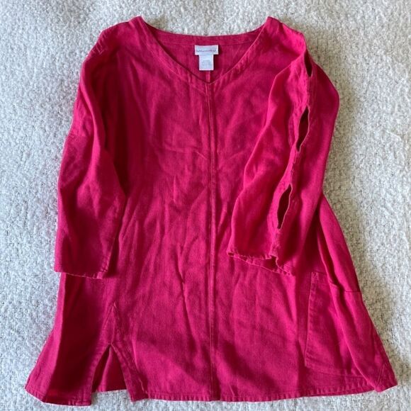 Soft surroundings large pink top - Picture 1 of 7